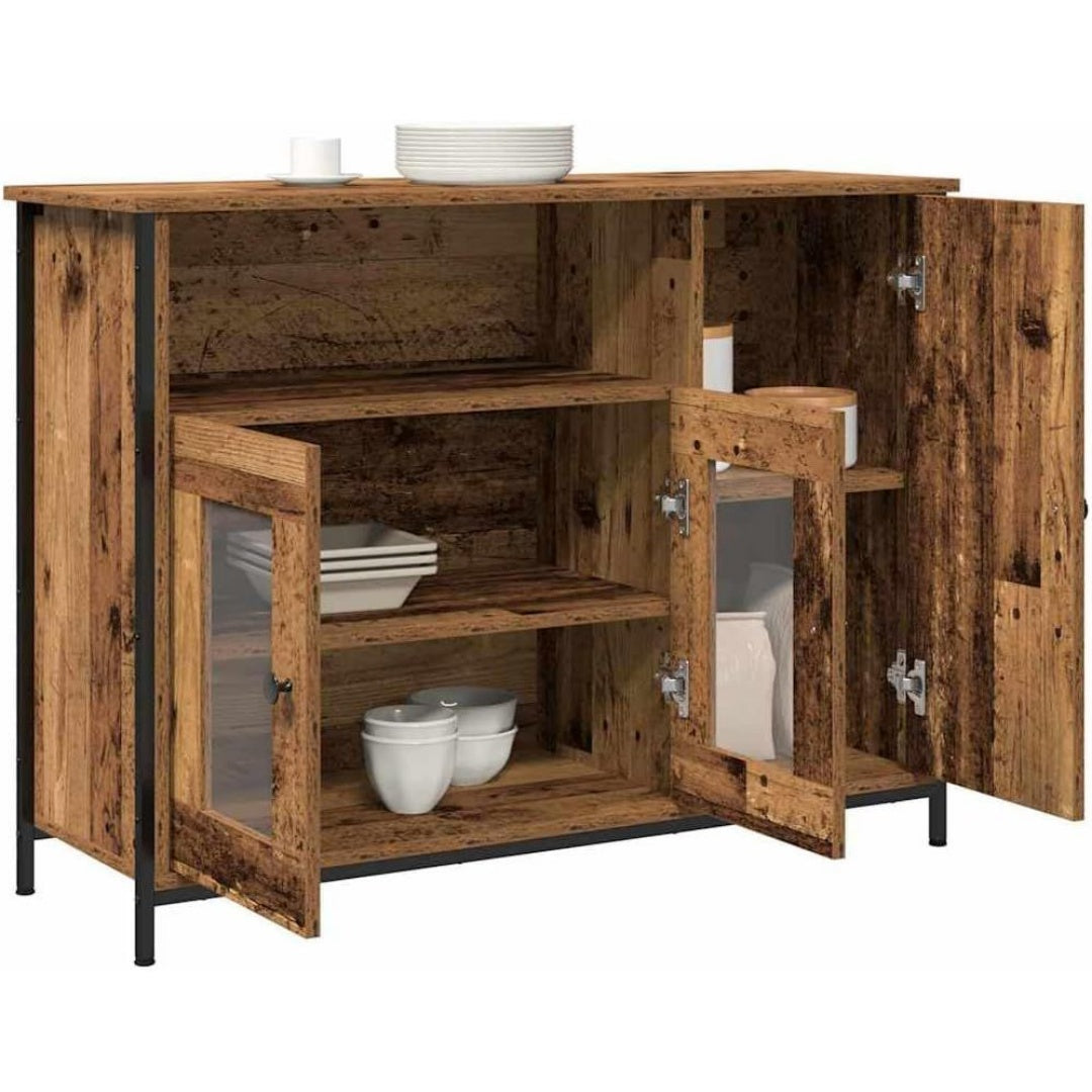 Le charme du rangement avec ce buffet avec portes, a l'aspect bois, coloris bois naturel