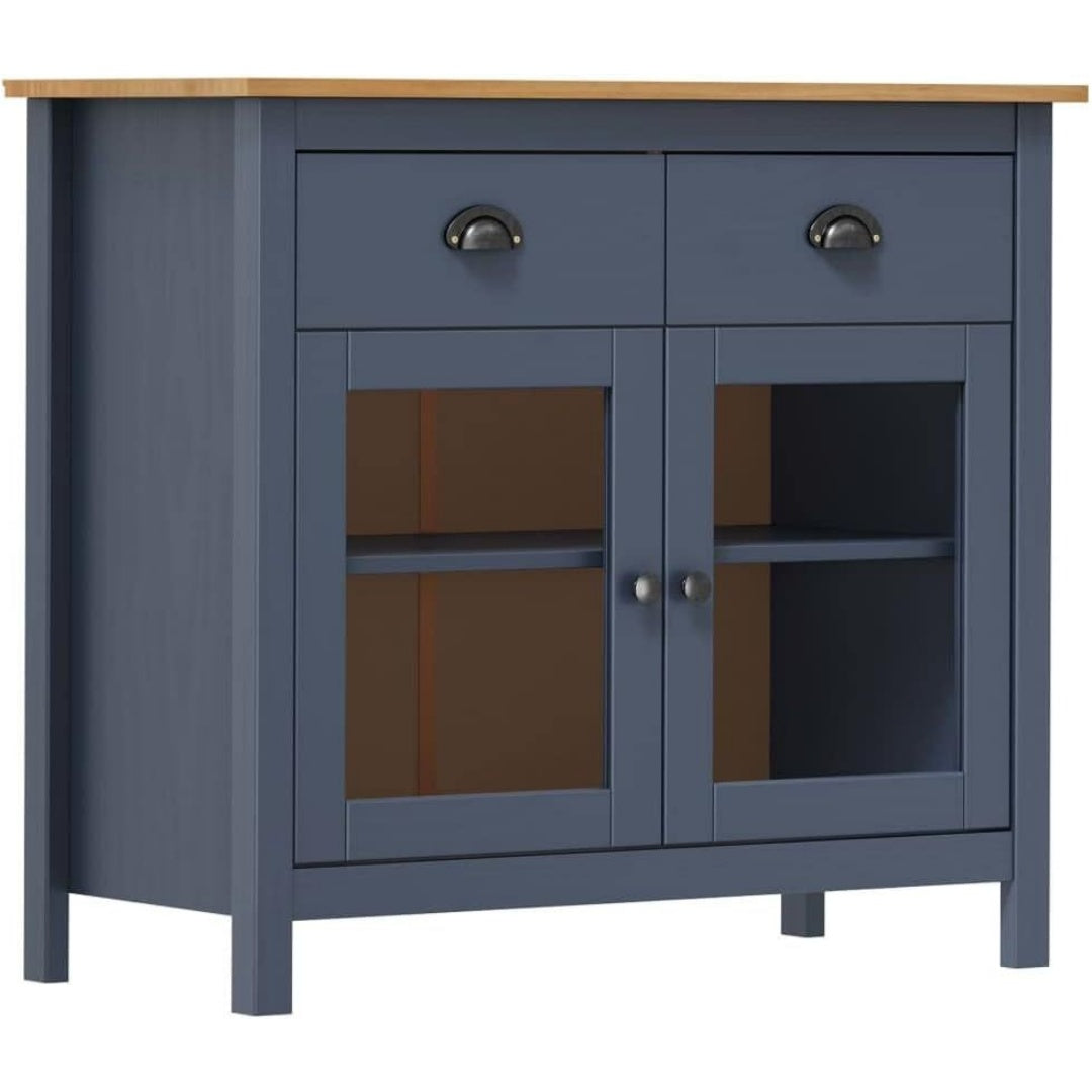 Pour un interieur harmonieux, buffet avec tiroirs, avec portes en finition gris et marron