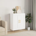 Pour un interieur harmonieux, buffet avec tiroirs, avec portes en finition blanc et bois naturel
