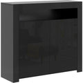 Pour un interieur harmonieux, commode avec portes en finition blanc et noir