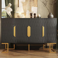 Une touche de caractere, buffet avec portes, avec etageres dans un ton noir et dore