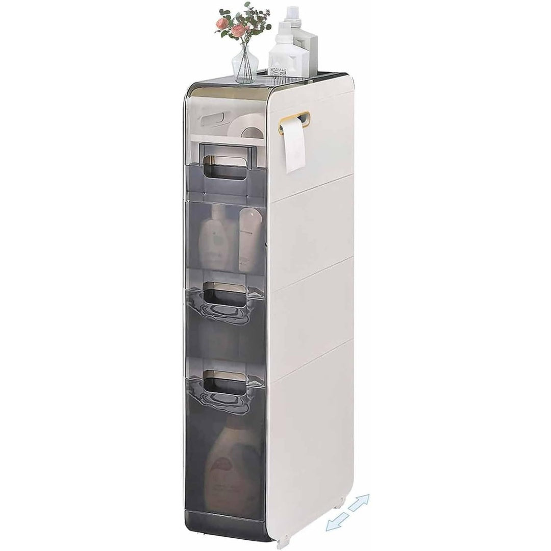 Un espace mieux organise grace a ce commode avec tiroirs, avec etageres, finition vert