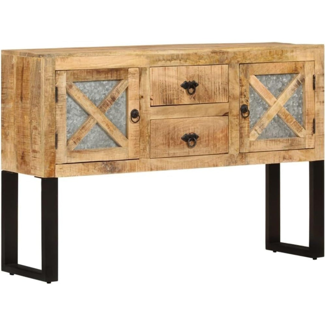 Une touche de caractere, buffet avec portes, a l'aspect bois dans un ton bois naturel
