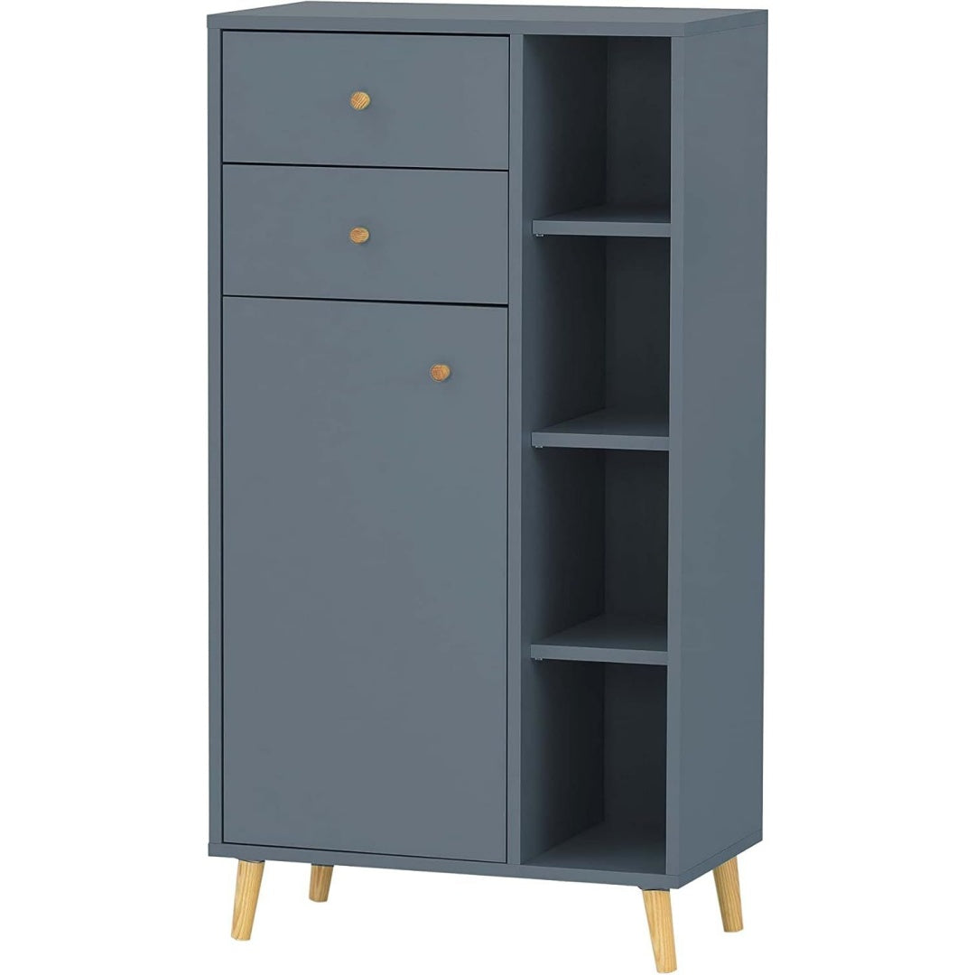 Pour un interieur harmonieux, buffet avec tiroirs, avec portes en finition chene et naturel