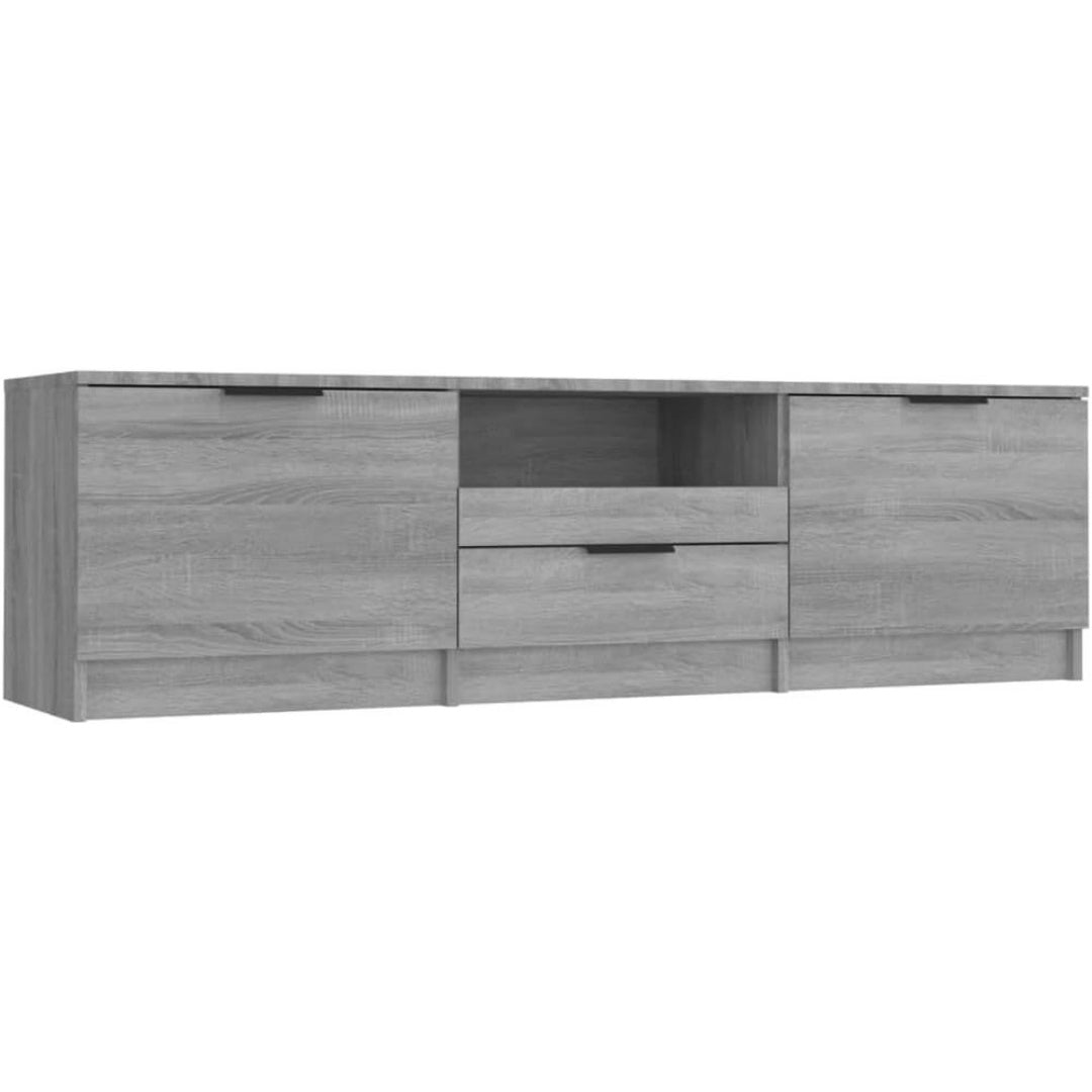 Le charme du rangement avec ce commode avec tiroirs, a l'aspect bois, coloris gris et bois naturel