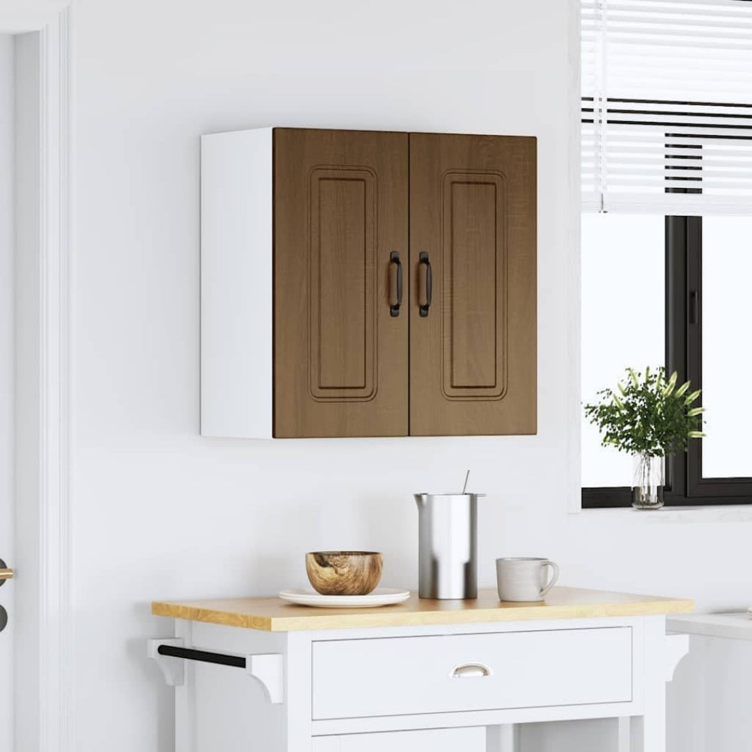 Une touche de caractere, buffet avec portes, a l'aspect bois dans un ton chene et marron