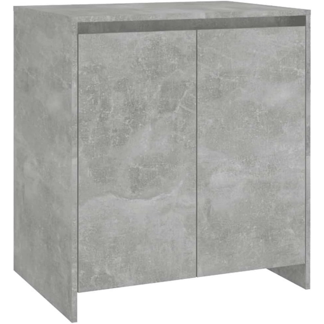 Un espace mieux organise grace a ce buffet avec portes, a l'aspect bois, finition gris et bois naturel