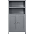 Une touche de caractere, commode avec portes, avec etageres dans un ton gris et vert