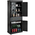 Le charme du rangement avec ce buffet avec tiroirs, avec portes, coloris noir et vert