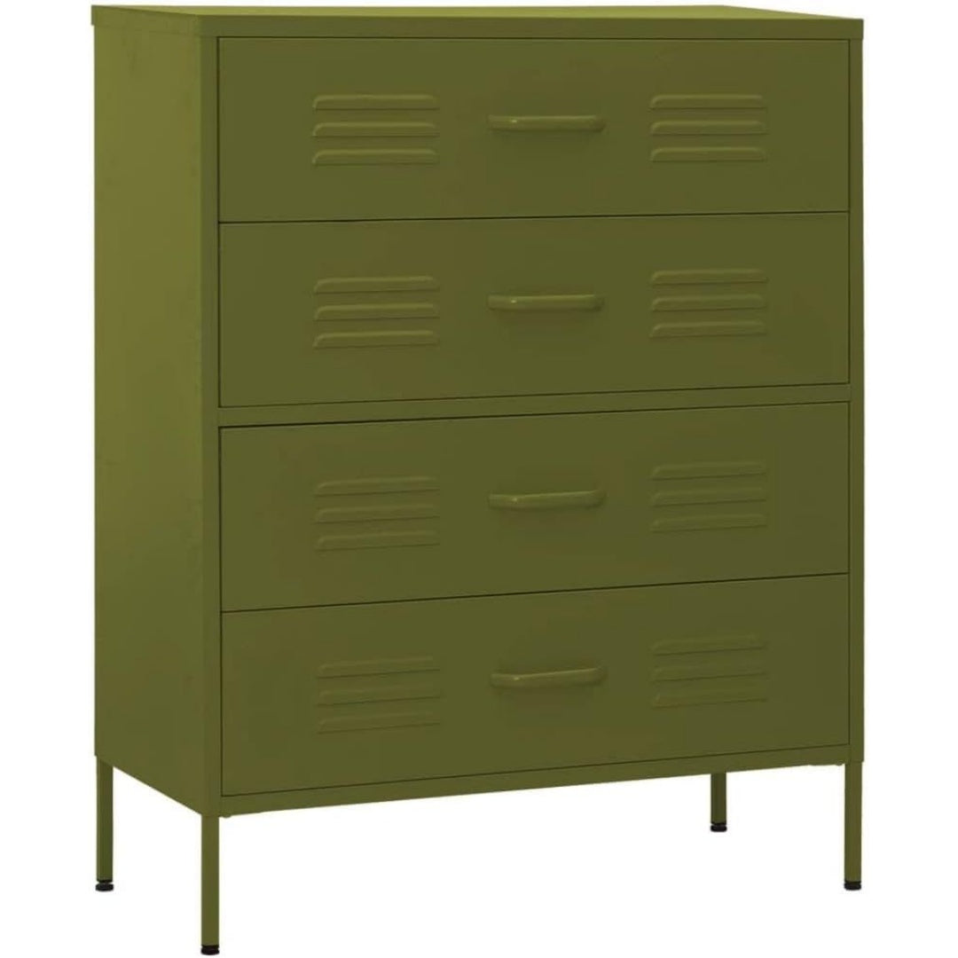 Un espace mieux organise grace a ce commode aux lignes soignees, finition vert
