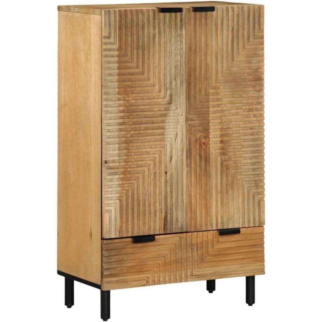 Le charme du rangement avec ce buffet avec portes, a l'aspect bois, coloris marron et bois naturel