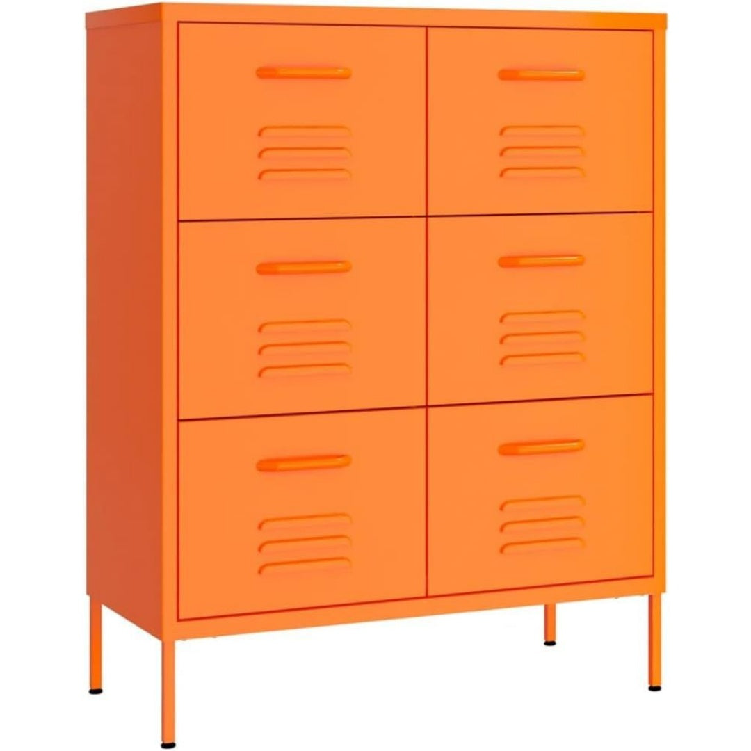 Un espace mieux organise grace a ce commode avec tiroirs, aux accents metalliques, finition non determine