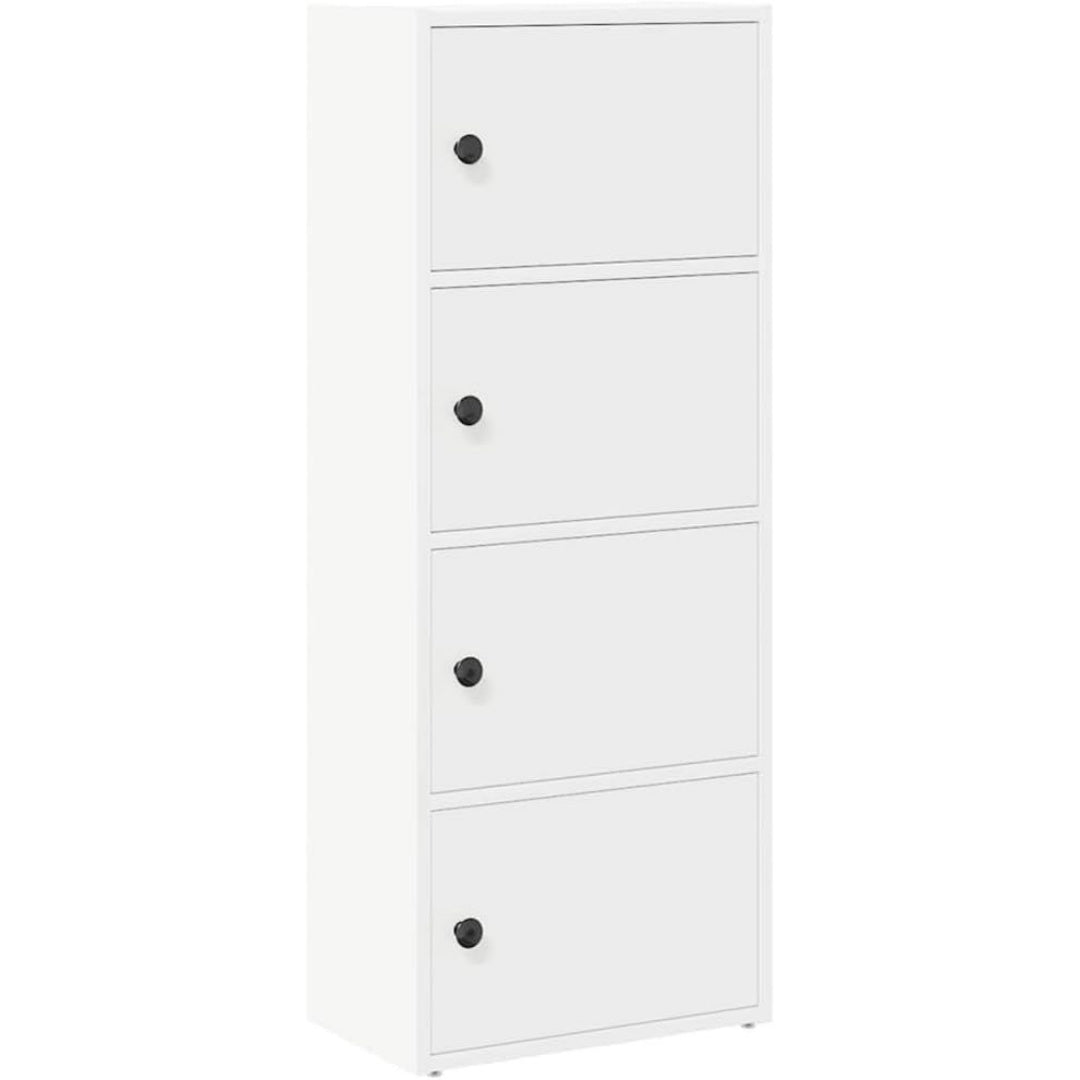 Une touche de caractere, buffet avec portes, avec etageres dans un ton blanc et bois naturel