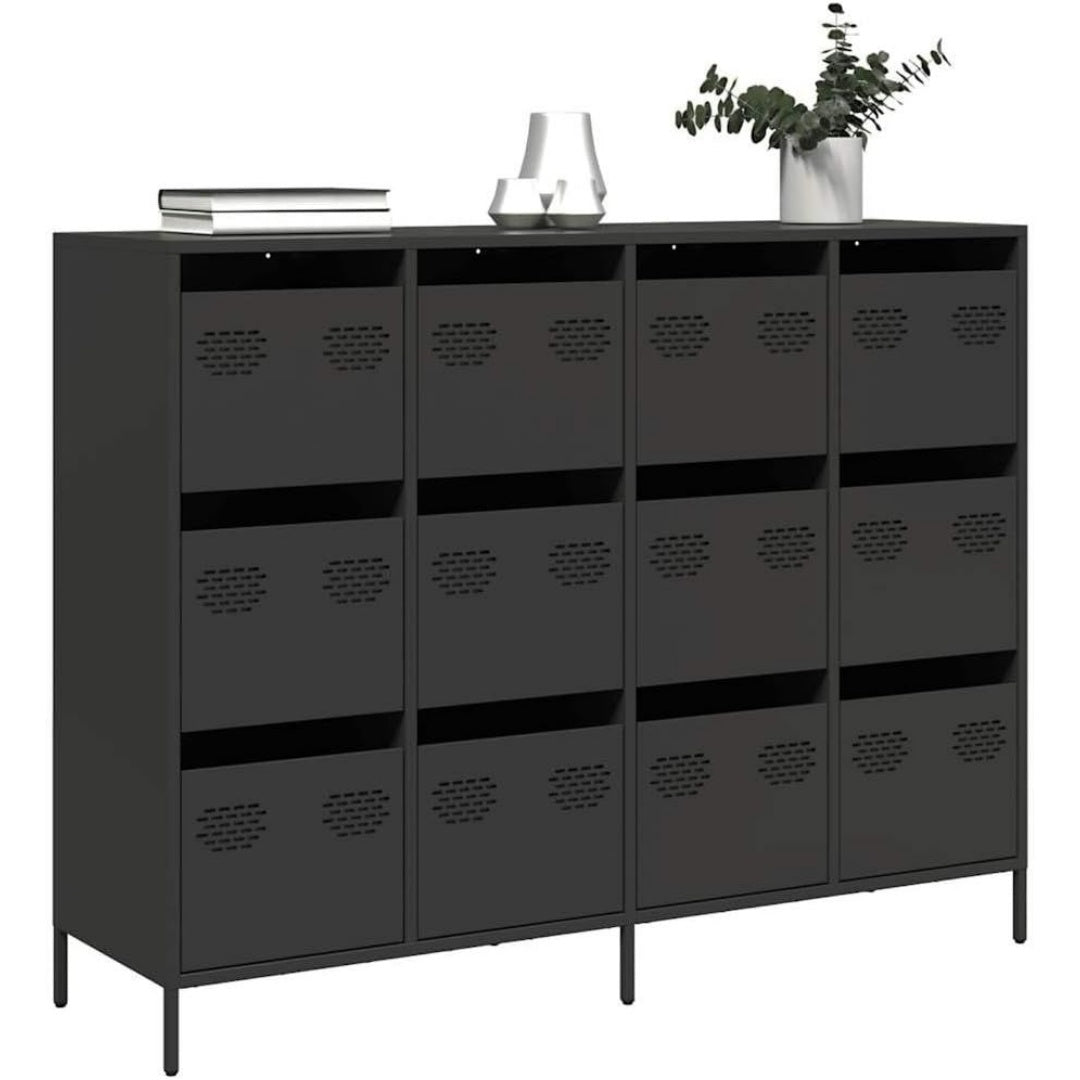 Pour un interieur harmonieux, buffet avec tiroirs, avec portes en finition noir