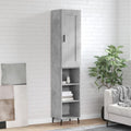 Une touche de caractere, buffet avec portes, aux accents metalliques dans un ton gris et bois naturel