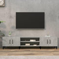 Le charme du rangement avec ce armoire avec portes, aux accents metalliques, coloris gris et bois naturel