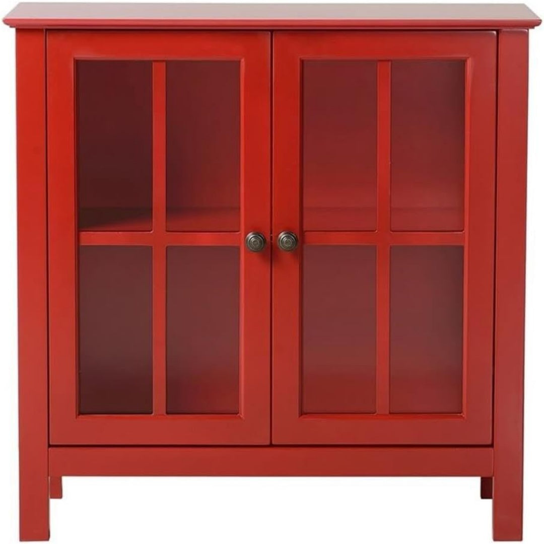 Une touche de caractere, table avec portes, avec elements vitres dans un ton non determine
